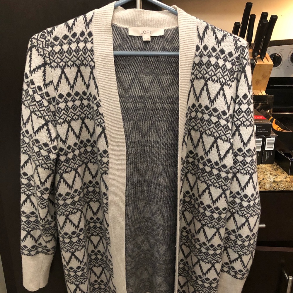 Loft cardigan grey and cream